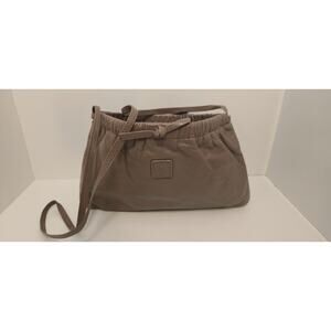 Anne Klein for Calderon Vintage Leather Shoulder/Crossbody Taupe Purse